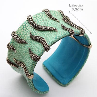 Bracelete de Prata com Courino