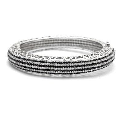 Bracelete de Prata com Zircônia e Banho de Ródio