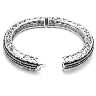Bracelete de Prata com Zircônia e Banho de Ródio