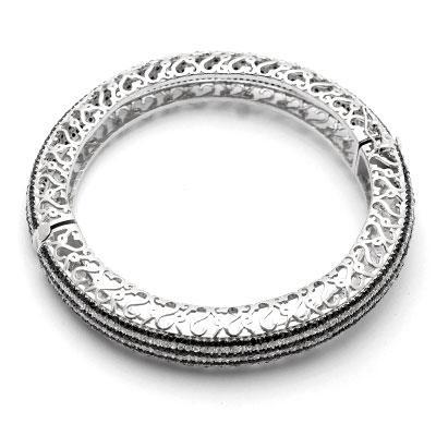 Bracelete de Prata com Zircônia e Banho de Ródio