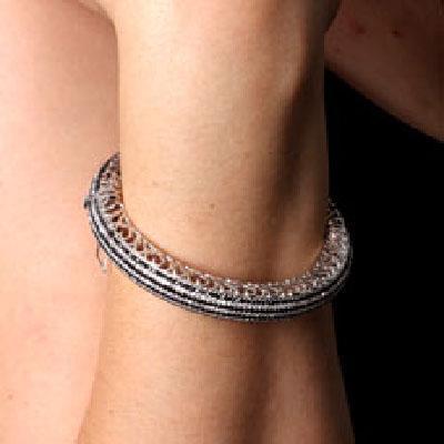 Bracelete de Prata com Zircônia e Banho de Ródio