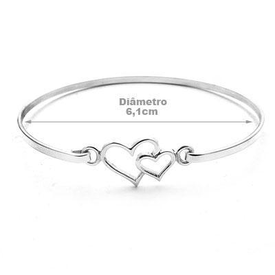 Bracelete de Prata Coração. 