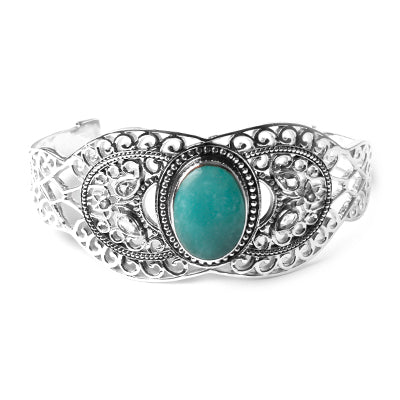 Bracelete de Prata com Jade.