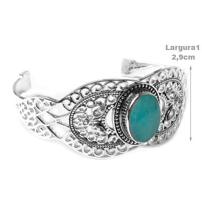 Bracelete de Prata com Jade.