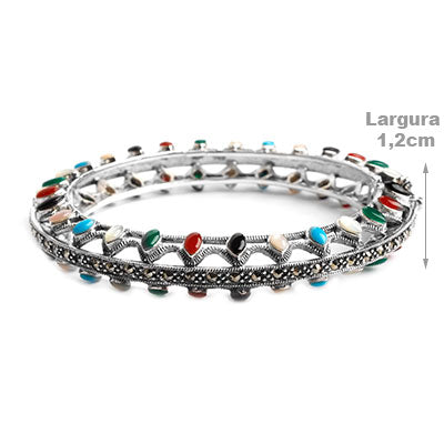 Bracelete de Prata com Pedras