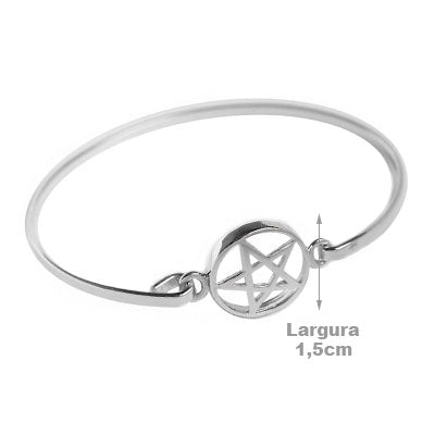 Bracelete de Prata Pentagrama