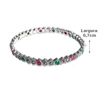 Bracelete de Prata com Pedras