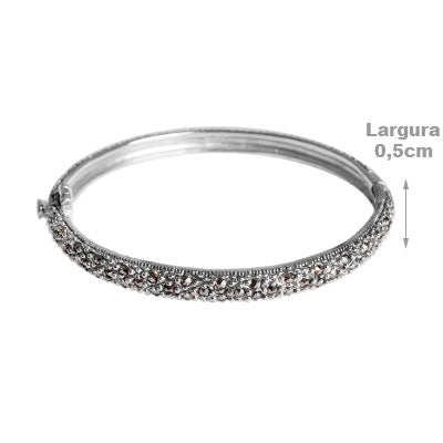 Bracelete de Prata com Marcassita