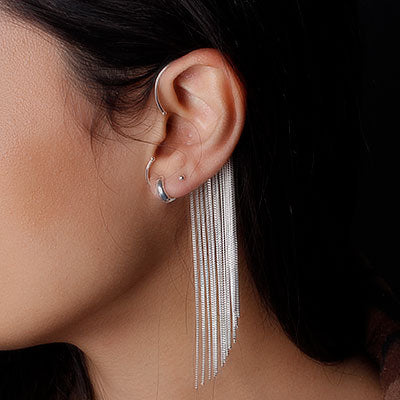 Brinco de Prata Contorno de Orelha (Ear Cuff)