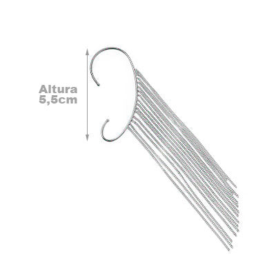 Brinco de Prata Contorno de Orelha (Ear Cuff)