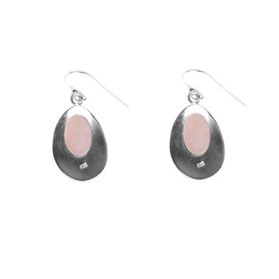 Brinco de Prata com Quartzo Rosa