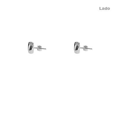 Brinco de Prata Laço com Zircônias. 