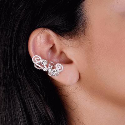 Brinco de Prata Contorno de Orelha (Ear Cuff).