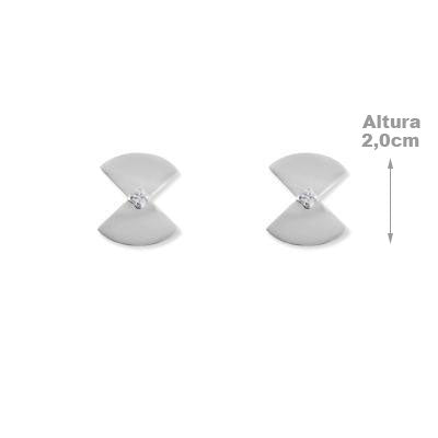 Brinco de Prata laço com Zircônia - 32203