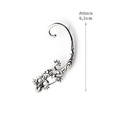 Brinco de Prata Contorno de Orelha (Ear Cuff) com Salamandra