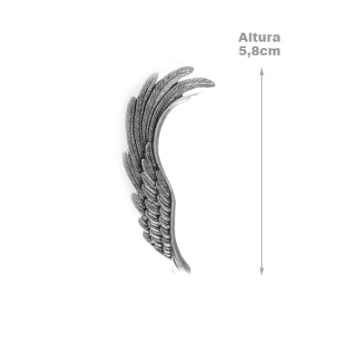 Brinco de Prata Contorno de Orelha (Ear Cuff) de Asas. 
