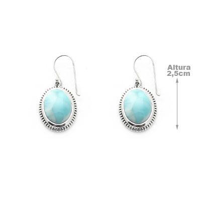 Brinco de Prata com Larimar.