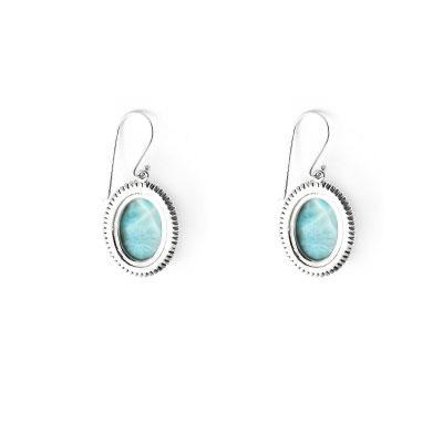 Brinco de Prata com Larimar.