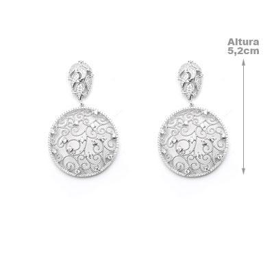 Brinco de Prata com Zircônia.