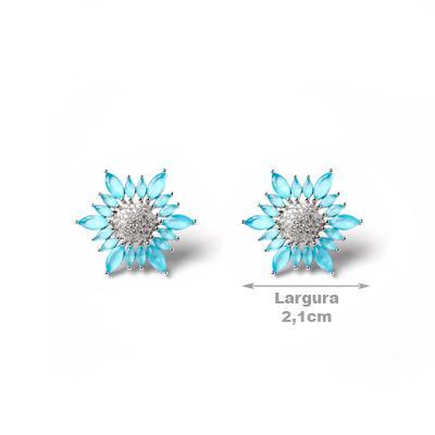 Brinco de Prata com Zircônias.