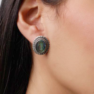 Brinco de Prata com Abalone - 42408