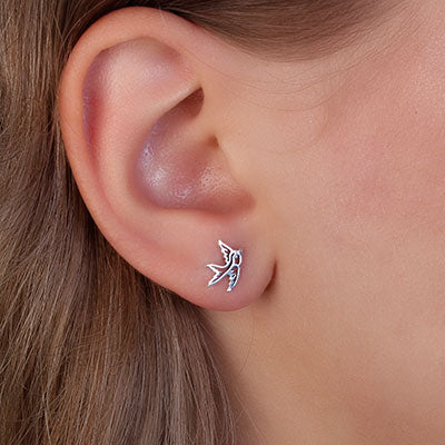 Brinco de Prata Pássaro. 