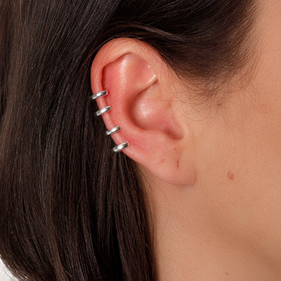 Piercing de Prata Pressão para Orelha