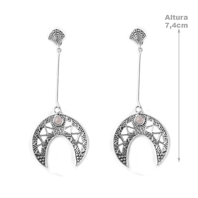 Brinco de Prata Lua Invertida