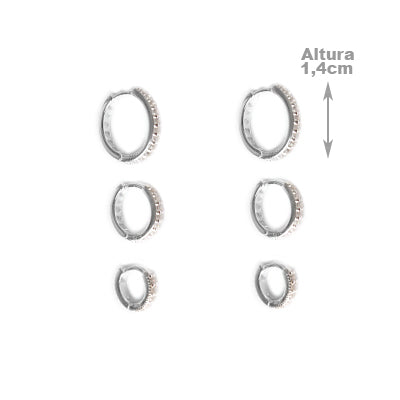 Argola de Prata Trio com Zircônias