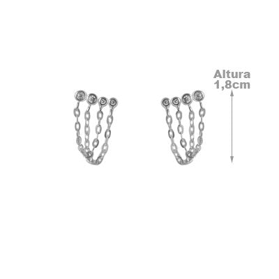 Brinco de Prata com Zircônia