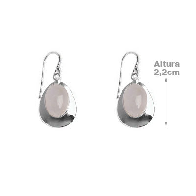 Brinco de Prata com Pedra da Lua