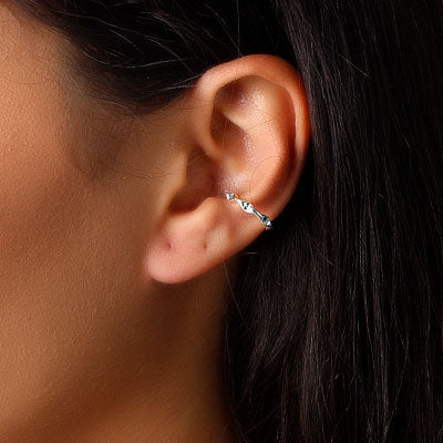 Piercing de Prata Pressão para Orelha