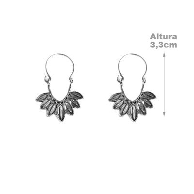 Argola de Prata Folhas.