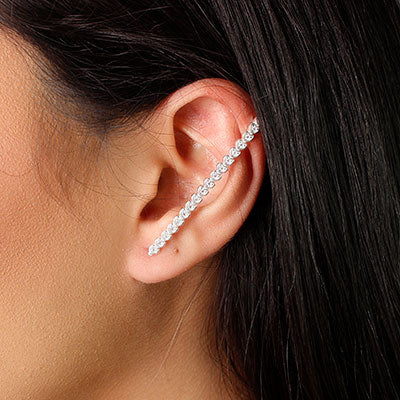 Brinco de Prata Contorno de Orelha(Ear Cuff) 