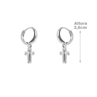 Argola de Prata Cruz