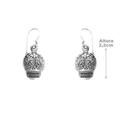 Brinco de Prata Caveira