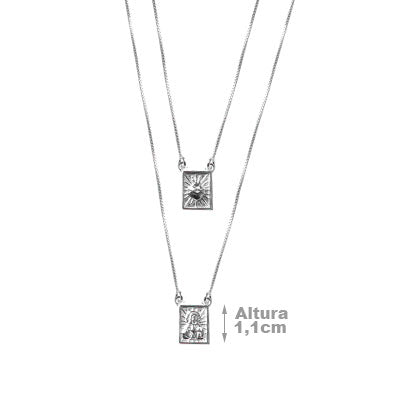 Escapulário de Prata Sagrado Coração de Jesus