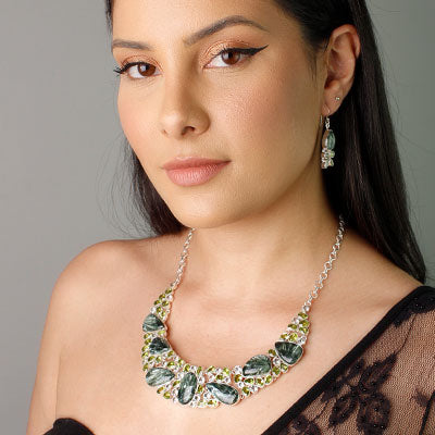 Conjunto de Prata com Pedras 