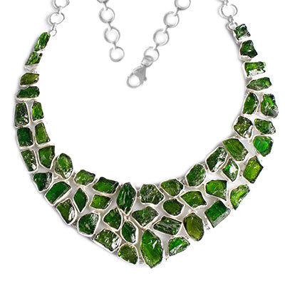Conjunto de Prata com Turmalina Verde