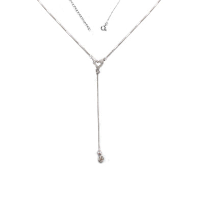 Gargantilha de Prata Coração com Zircônias