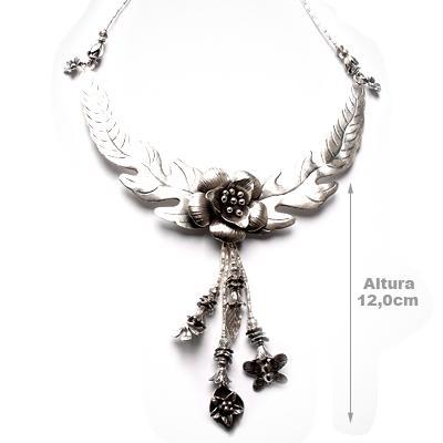 Gargantilha de Prata Flor - 41460