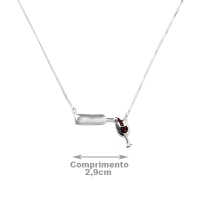 Gargantilha de Prata Vinho