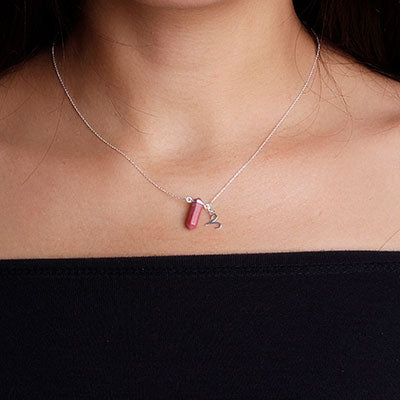 Gargantilha de Prata Signo com Pedra