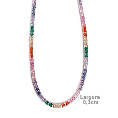 Gargantilha de Prata com Zircônias