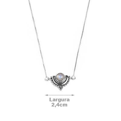 Gargantilha de Prata com Pedra da Lua 