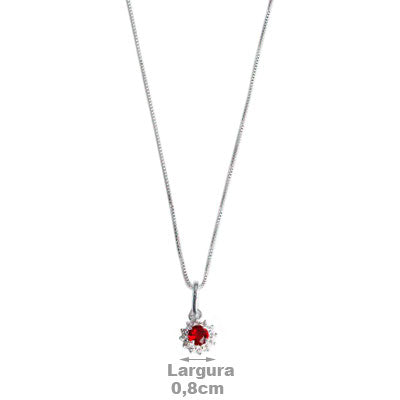 Gargantilha de Prata com Zircônia