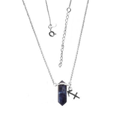 Gargantilha de Prata Signo de Sagitário com Pedra
