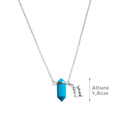 Gargantilha de Prata Signo com Pedra