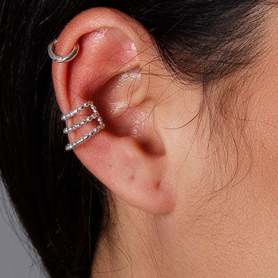 Piercing de Prata Pressão para Orelha