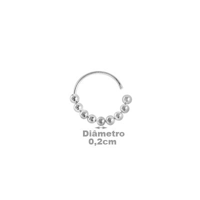 Piercing de Prata Argola para Nariz